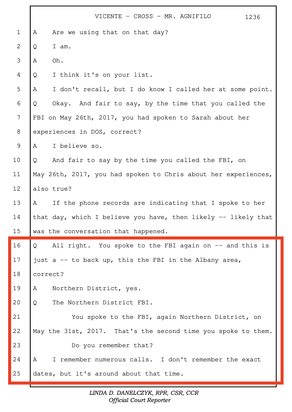 Mark Vicente trial testimony — confirms NDNY was approached and declined to prosecute