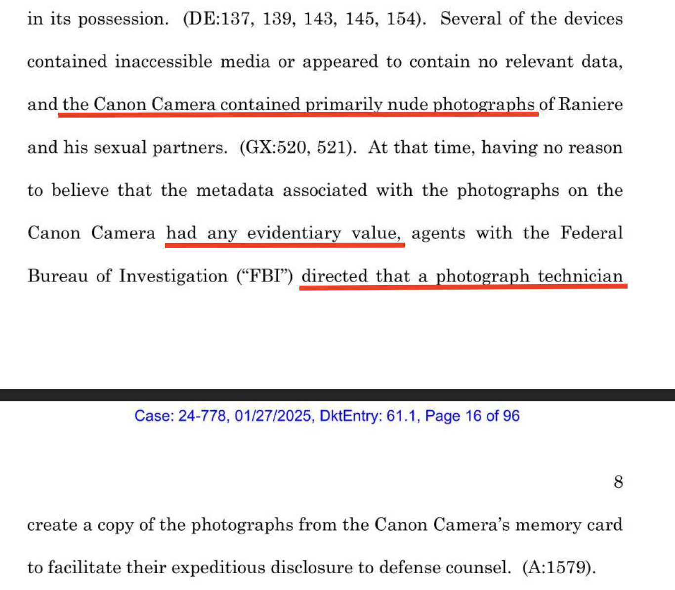 Appeal Government Opposition, Dkt. Entry 61.1 — government's argument that metadata associated with the photographs had no evidentiary value